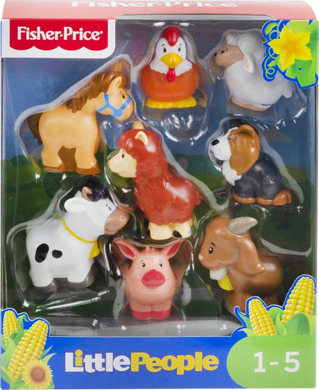 Fisher-Price Little People Toddler Toys Farm Animal Friends 8-Piece Figure Set for Pretend Play Ages 1+ Years, GFL21.