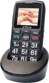 artfone F30 4G Senior Flip Mobile Phone for Older People,Basic Big Button Phones for Elderly,SIM Free Unlocked Easy to Use,SOS Button with Charging Dock(Grey).