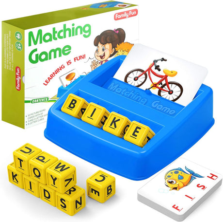 HahaGift Educational Toys for 3 4 5 Year Olds kids Gifts, Matching Spell Game Toys, Letter Recognition Spelling and Reading Learning Montessori Toys for 2 3 Year Olds.