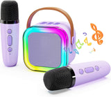 Karaoke Machine for Kids, Portable Bluetooth Speaker with 2 Wireless Microphones, Hassokon Karaoke Toys with LED Light, Gifts for Kids Age 3-18,Boys,Girls, Adults, Party, Home, KTV, Travel (White).