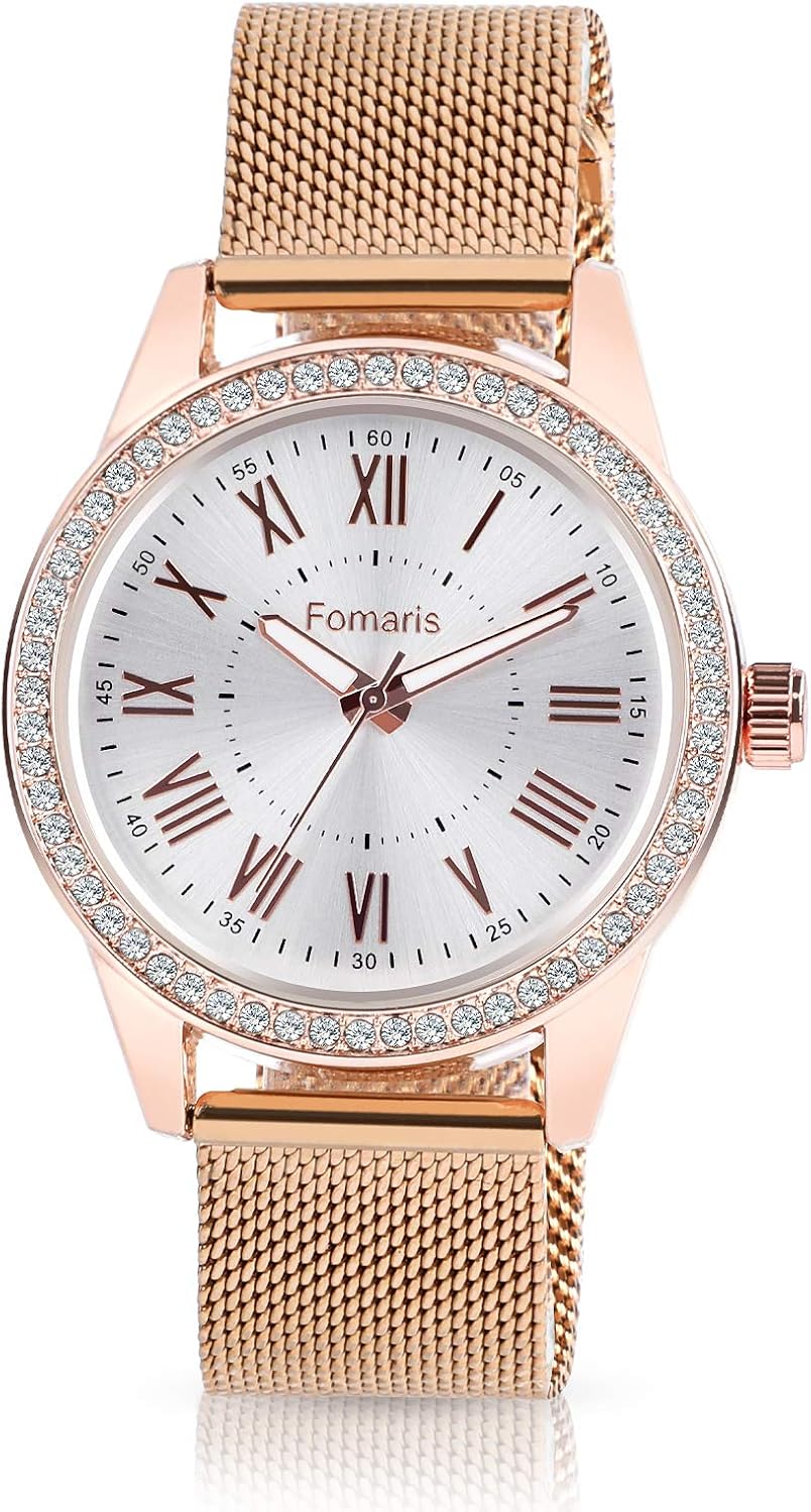 Women's Watches Ladies Quartz Wrist Watch with Luxury Pave Floating Crystal Diamonds for Women Girls.