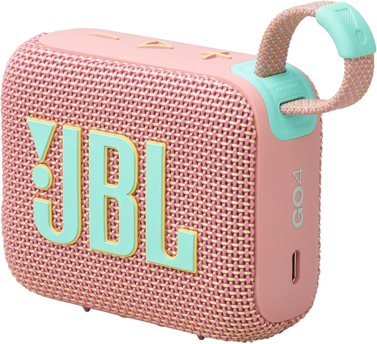 JBL GO 4 Ultra-Portable Bluetooth Speaker with Big Pro Sound and Punchy Bass, PlaytimeBoost, Waterproof Design and 7-Hour Playtime, Pink.