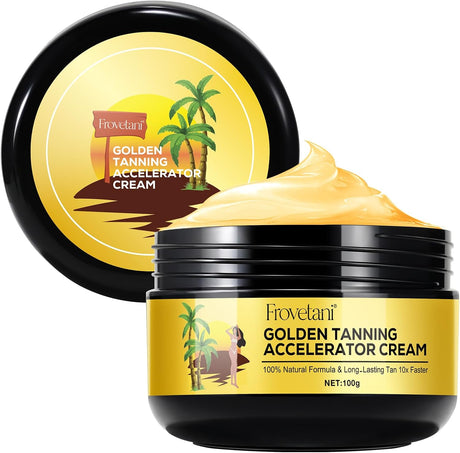 Sunbed Tanning Accelerator Cream, 100g Golden Tan Accelerator for Sunbed Use & Natural Tanning, Super Effective in Outdoor Sun, achieve a Long-Lasting Rapid Self Tanning with Natural Ingredients.