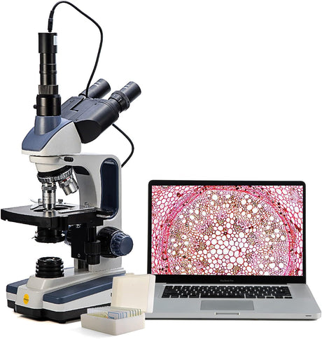 SWIFT SW380T 40X-2500X Magnification, Siedentopf Head, Research-Grade Trinocular Compound Lab Microscope with Wide-Field 10X/25X Eyepieces, Mechanical Stage, Ultra-Precise Focusing, Camera-Compatible.