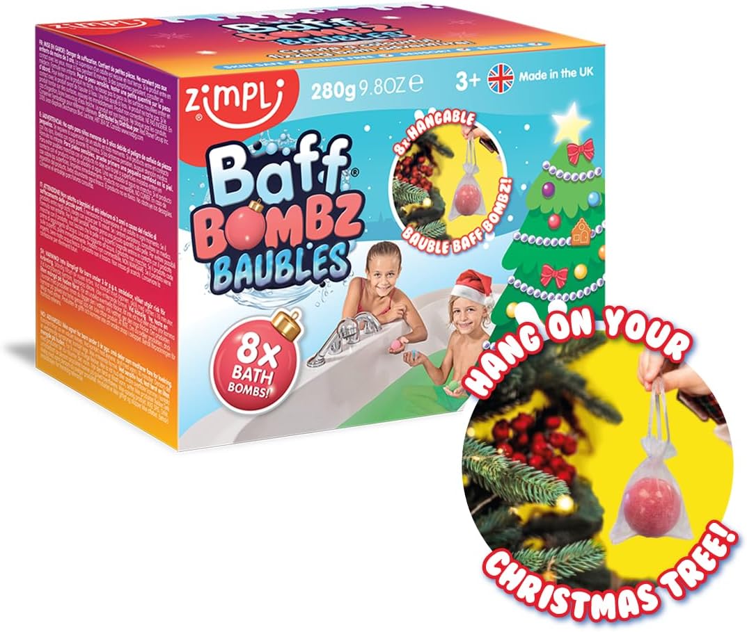 Christmas Advent Calendar from Zimpli Kids, 24 Quality Gifts, Xmas Countdown Present for Children, Bath Bombs, Slime Play, Gelli, Snoball & Crackle Baff, Messy & Multi-Sensory Toys, Non-Toxic.