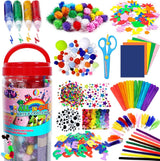 FunzBo Arts and Crafts Supplies Kit for Kids for Toddlers Age 4 5 6 7 8 9 - All in One D.I.Y. Crafting School Kindergarten Homeschool Supply Set Kids Toys for Kids Girls Halloween Christmas Gifts.