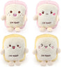 Anboor 4 Pack Small Stuffed Animals(4.33''), Toast Plushies Animal Toy with Keychain Award Goodie Bag Fillers Toast Plush Toy Party Favors Kindergarten Classroom Presents for Students.