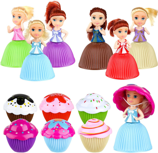 Christoy 6PCS Mini Beautiful Cake Doll Toy Surprise Cupcake Princess Doll Toys for Children Kid Transformed Scented Girls Funny Game Gift.