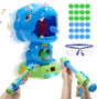 EagleStone Moveable Dinosaur Shooting Toys Triceratops Action，Kids Shooting Games with LCD Score Record&LED, Enhancing Hand-Eye Coordination Toys for Boys and Girls.