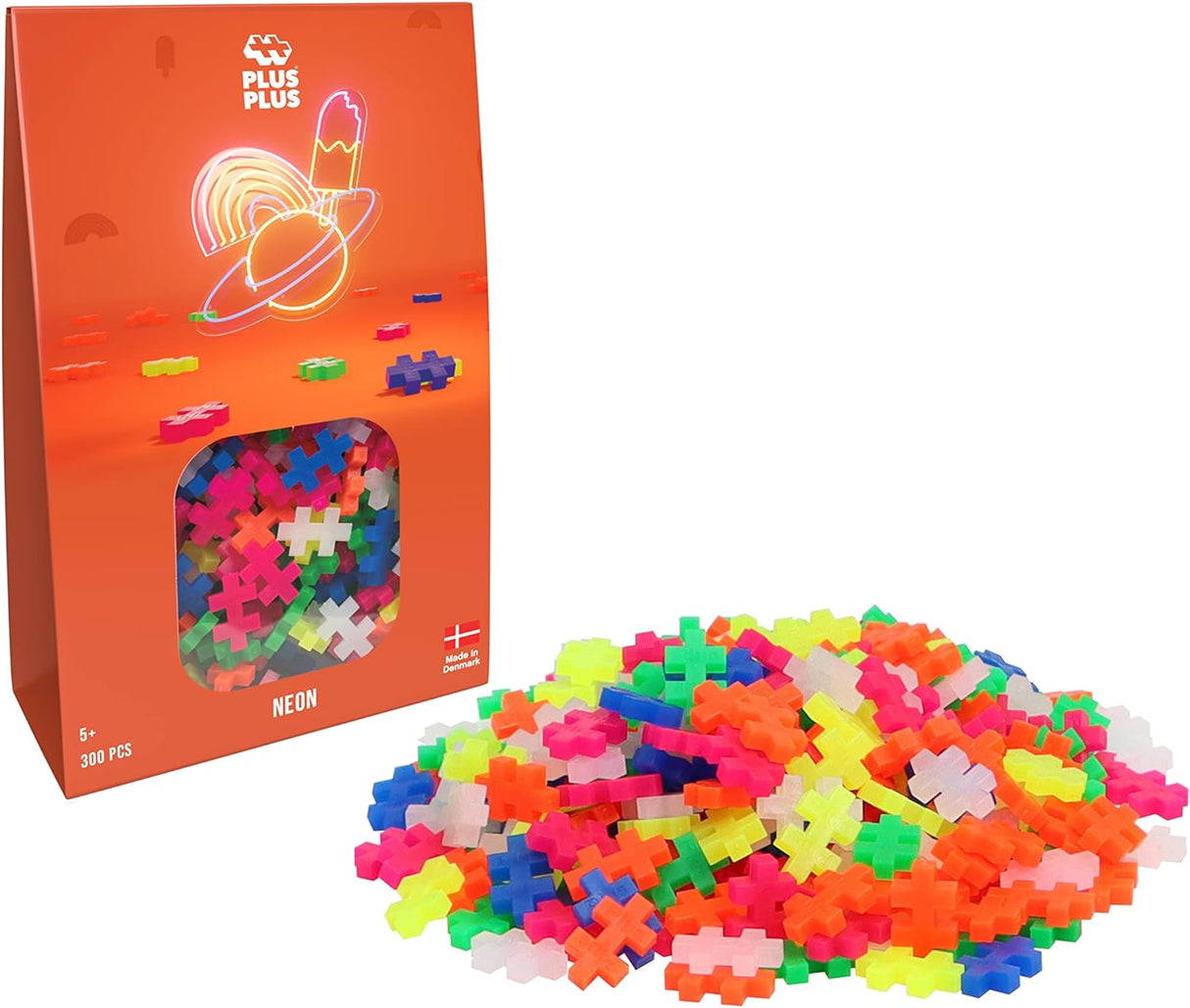 PLUS PLUS Building Blocks Toy - 300 pc Kids Construction Toys, Creative Learning Resources and STEM Play for Home and Travel - Girls and Boys Toys Age 5 Plus - Basic 300 Pieces.