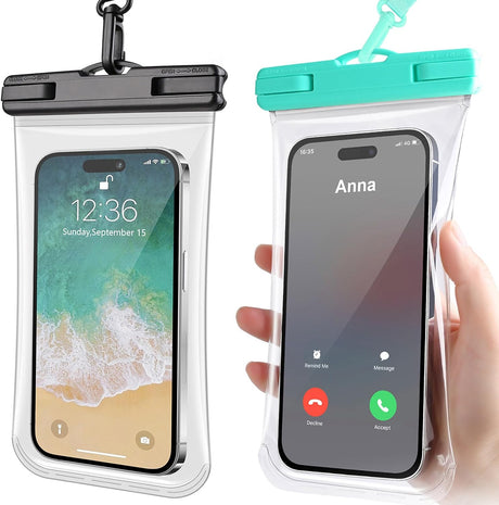 Razobws Waterproof Phone Pouch, IPX8 Travel Essentials Holiday Accessories Water Proof Case for Swimming Vacation Beach Kayak, Dry Bag for iPhone 15 14 13 12 11 Plus Pro Max Galaxy 2 Pack.