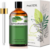 PHATOIL Peppermint Essential Oil 100ML, Pure Premium Grade Peppermint Essential Oils for Diffuser, Humidifier, Aromatherapy, Candle Making.