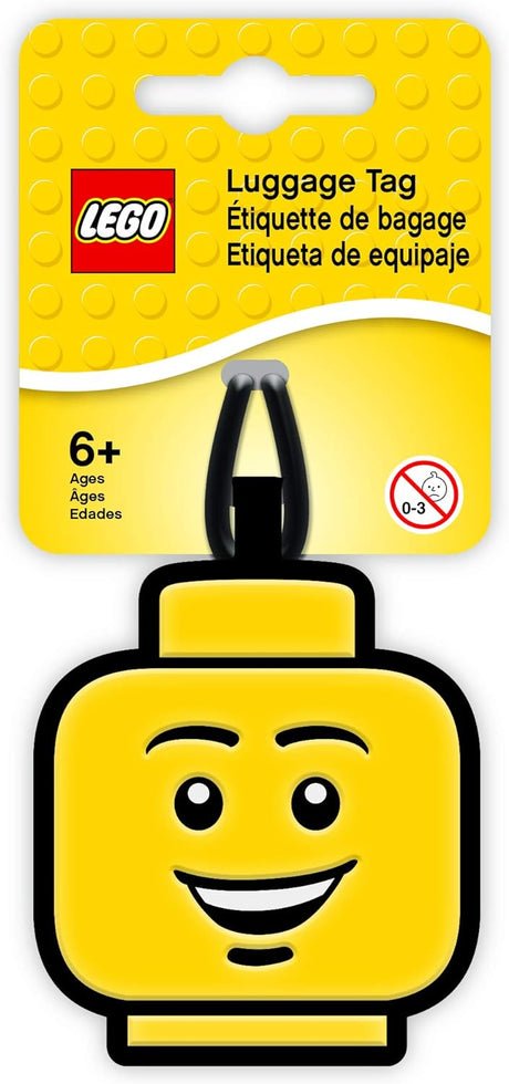 Lego Lights IQLUG-51167 Lego Face Luggage Tag, Yellow.