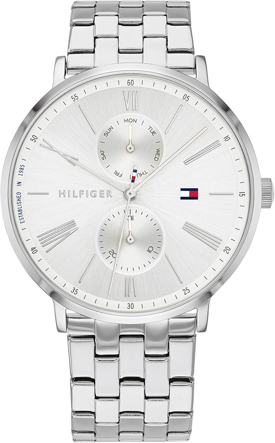 Tommy Hilfiger Analogue Multifunction Quartz Watch for Women with Leather or Stainless Steel Bracelet in Link or Mesh.