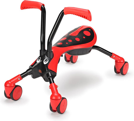 Scramblebug 4-Wheel Balance Bike For 1-3 Year Old Kids, Fold and Go, Beetle, Foot-to-Floor Ride-On That Develops Your Toddler’s Balance and Motor Skills, 360 Wheels for No Surface Scratches.