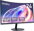 KOORUI 27-Inch Curved Computer Monitor Full HD 1080P 75Hz Gaming Monitor 1800R LED Monitor HDMI VGA, Tilt Adjustment, Eye Care, Black.