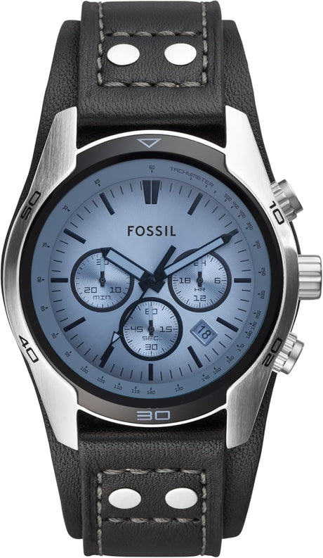 FOSSIL Coachman Watch for Men, Chronograph movement with Stainless steel or Leather strap.