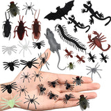 YELYAN 50PCS Halloween Party Supplies Black Plastic Spiders, Plastic Realistic Bugs Fake Spiders Mini Fake Spiders Party Joke Supplies for Prank Props, Halloween Decorations (ZZ-50PCS)