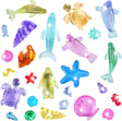 24pcs Pool Diving Toy Gems, Ocean Animals Gemstones for Kids, Colorful Crystal Acrylic Diamond, Summer Swimming Pool Toys, for Beach Pool Water Park Girls Boys, Random Colour.