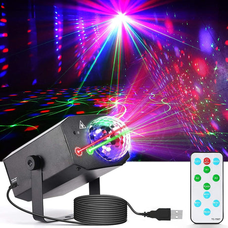 Party Lights,Disco Lights+Disco Ball 2 in 1 Disco Ball Lights Sound Activated Stage Lights with Remotrol Control DJ Disco Lights for Parties Club Brithday KTV Festival Home Party Decorations Gifts.