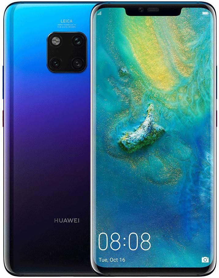 HUAWEI Mate 20 Pro 128 GB 6.39-Inch 2K FullView Android 9.0 SIM-Free Smartphone with New Leica Triple AI Camera, Single SIM, UK Version - Twilight.