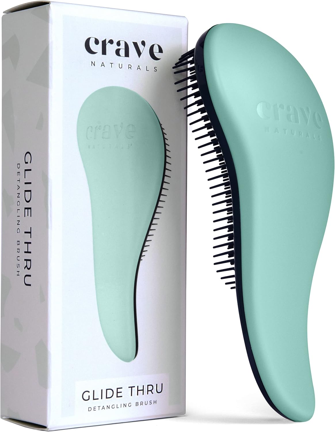 Crave Naturals Glide Thru Detangler Hair Brush, Brush for Wet, Dry, Curly, and Straight Hair, Perfect Stocking Fillers - Detangler Brush - Detangle Hairbrush for Women, Adults & Kids - Turquoise