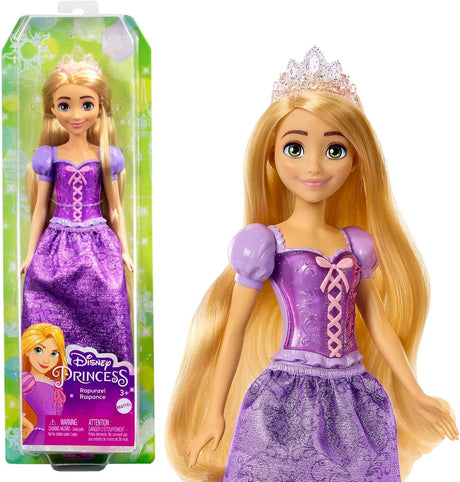 Mattel Disney Princess Rapunzel Doll, Tangled Rapunzel in Signature Clothing, Collectible Fashion Doll, Poseable Doll with Blonde Hair, Tiara Crown, Doll Accessories, Toys for Ages 3 and Up, HLW03.