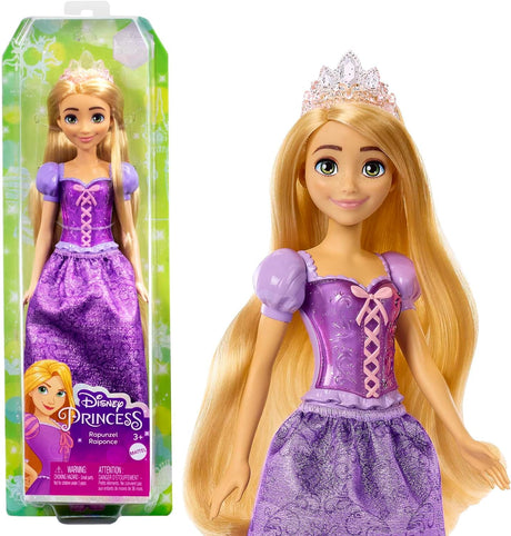 Mattel Disney Princess Rapunzel Doll, Tangled Rapunzel in Signature Clothing, Collectible Fashion Doll, Poseable Doll with Blonde Hair, Tiara Crown, Doll Accessories, Toys for Ages 3 and Up, HLW03.