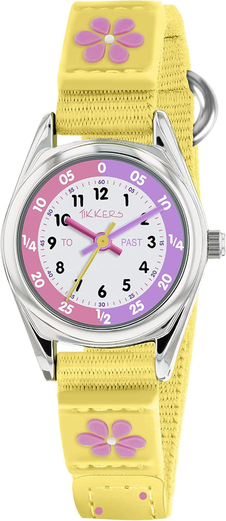 Tikkers Girls Analogue Classic Quartz Watch with Textile Strap TK0155.