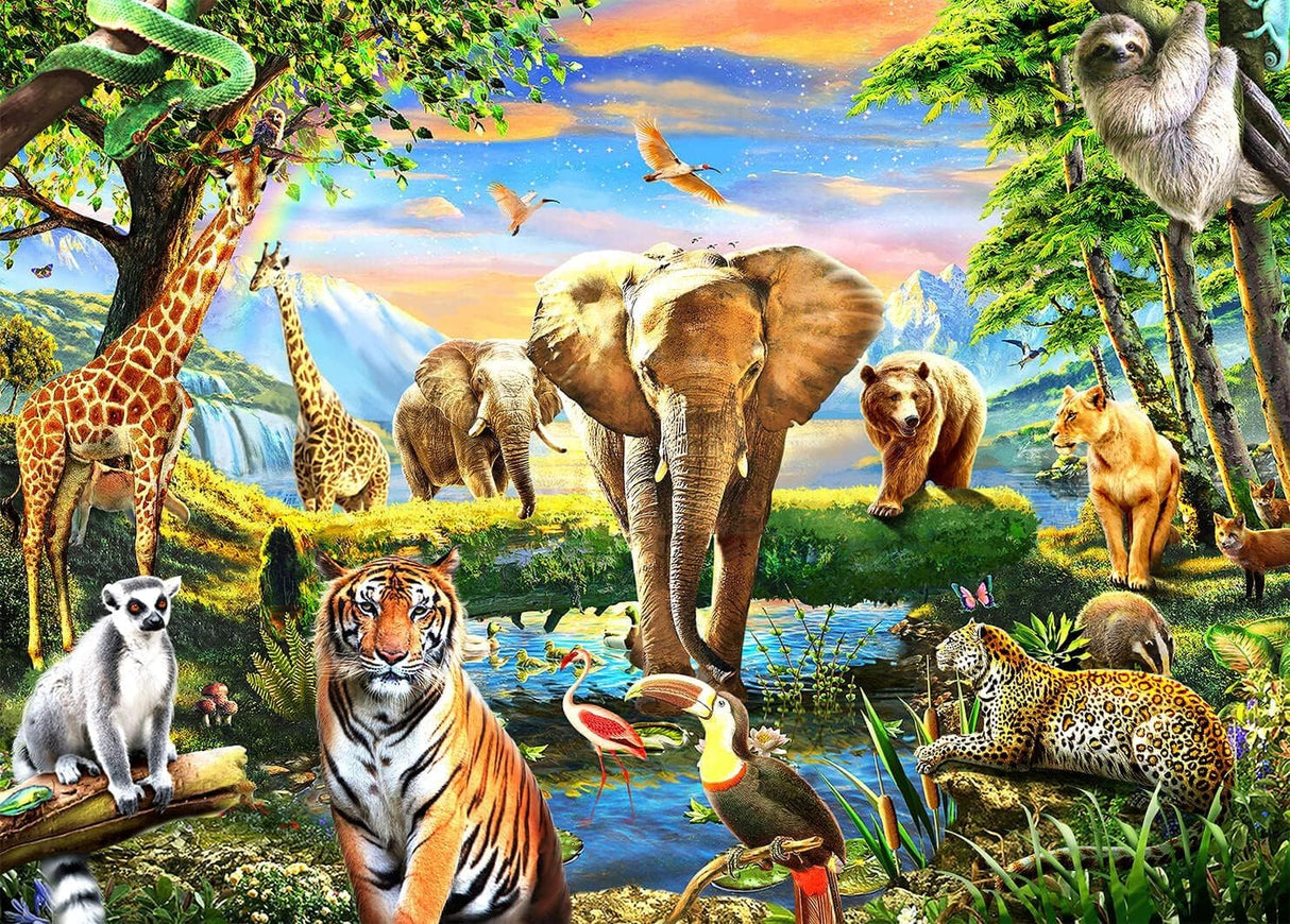 Jigsaw Puzzles 1000 Pieces for Adults jigsaw puzzles for adults 1000 Piece Puzzle Educational Games-Safari Animal World.