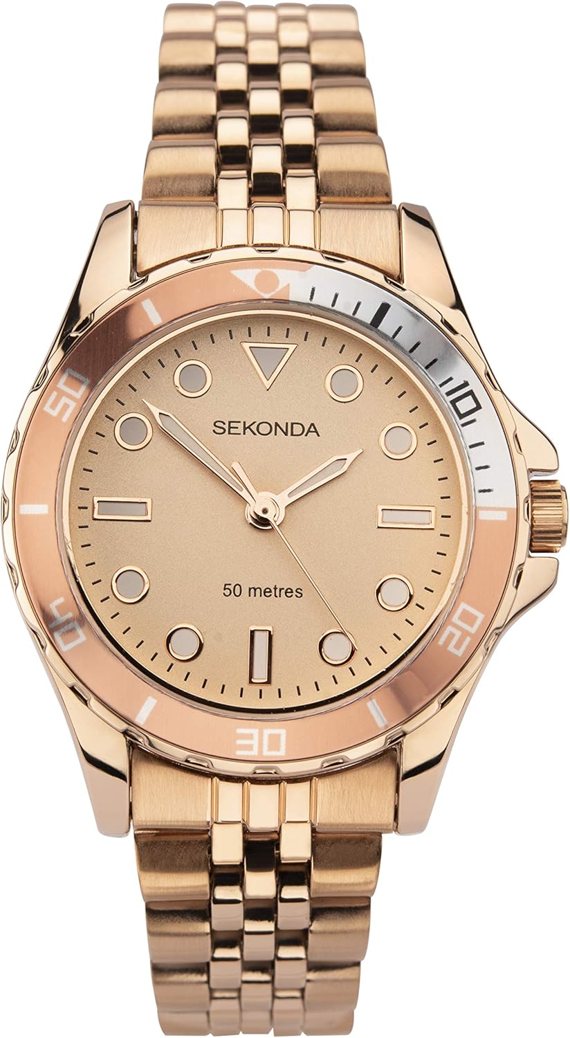 Sekonda Womens Balearic 33mm Dive Style Analogue Quartz Watch Mineral Glass 50m Water Resistant.