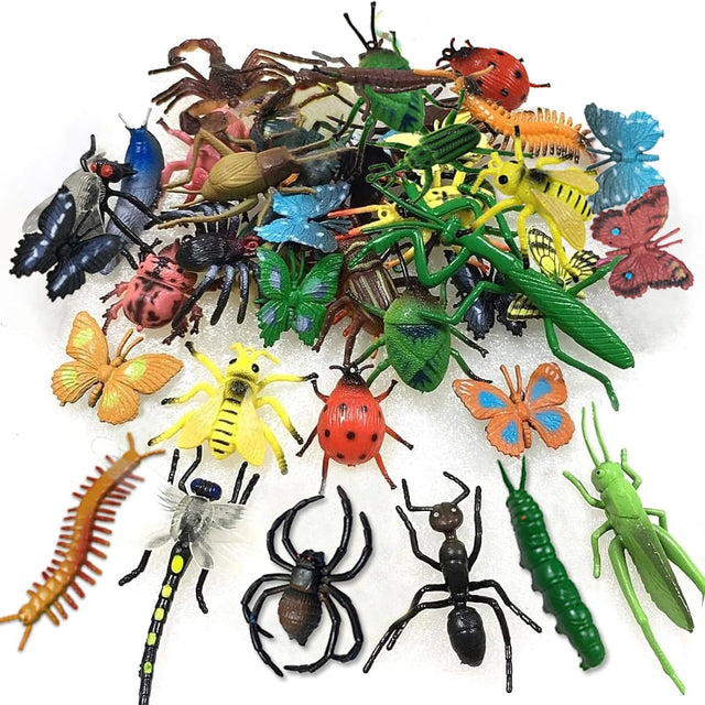 GuassLee 43 Pack Toys Bugs Fake Plastic Bugs and Insects for Kids Toddler Kids Birthday Children's Day Gift Treats Bugs Insects.