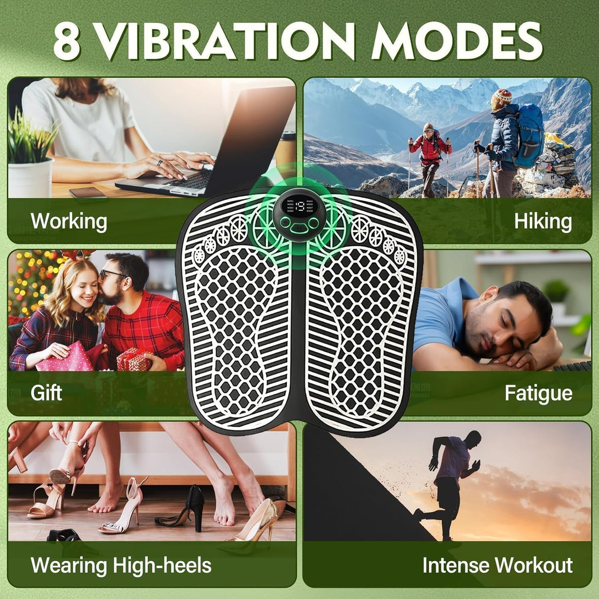 Electronic Feet Massagers for Pain and Circulation,EMS Foot Massager Electric Massage Mat Folding Muscle Stimulatior Massage Mat,8 Modes 19 Intensities,USB Rechargeable.