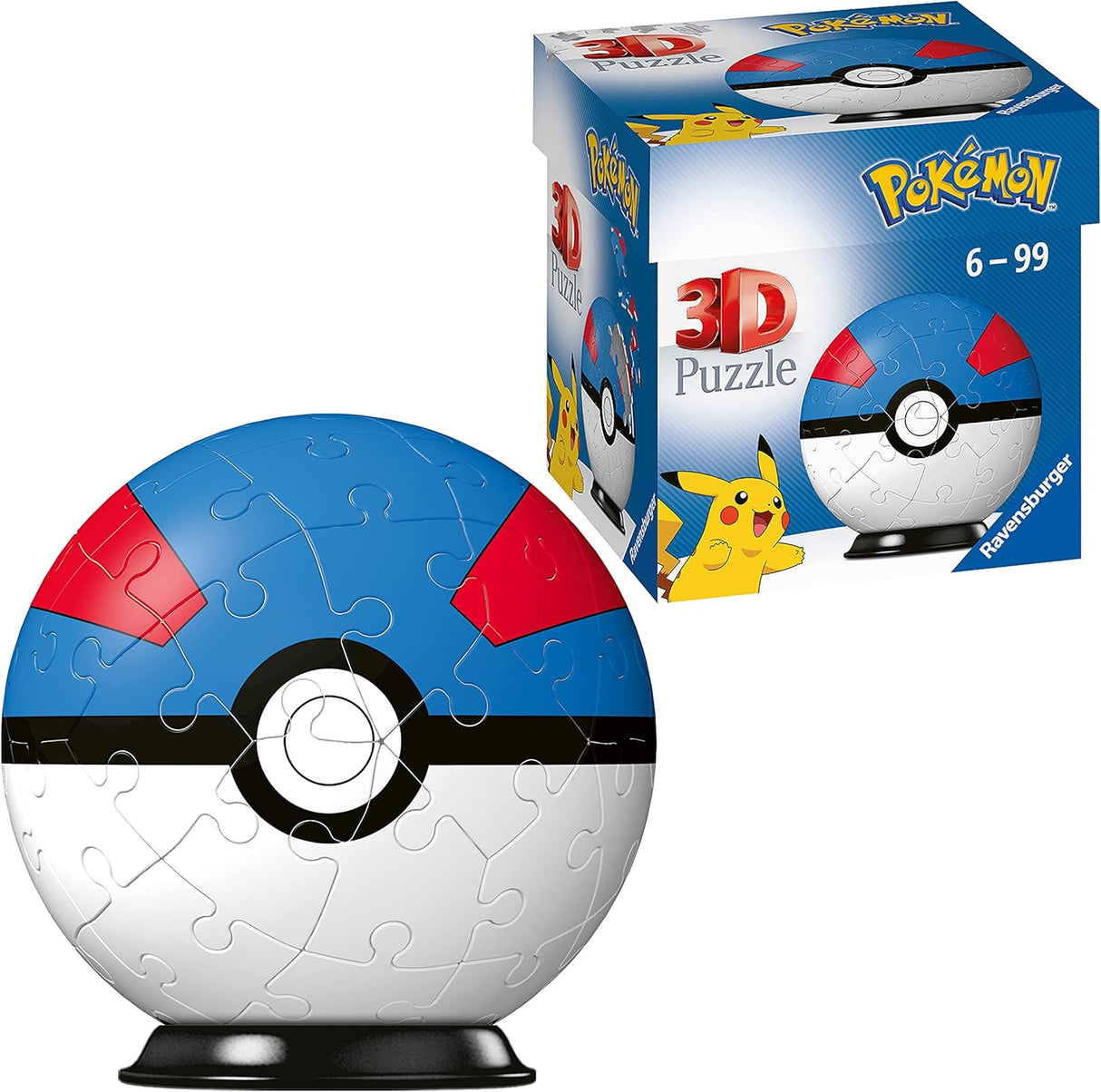 Ravensburger Pokemon 3D Jigsaw Puzzle Ball for Kids Age 6 Years Up - 72 Pieces - No Glue Required - Gifts for Boys and Girls.