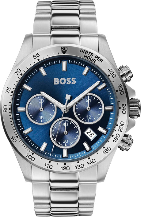 BOSS Chronograph Quartz Watch for men HERO Collection with Stainless Steel bracelet.