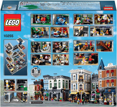 LEGO 10255 Creator Assembly Square Set, Massively Modular Model Building Kit with Shops, Roof Terrace, 8 Minifigures and Much More, for Ages 16 Plus.