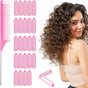 24Pcs Sponge Hair Rollers Set, Small Self Grip Heatless Foam Hair Curlers Rollers for Long Hair,Medium and Short Hair, No Heat Hair Curlers Hair Volume with Pintail Comb for Women Hair Styling Pink.