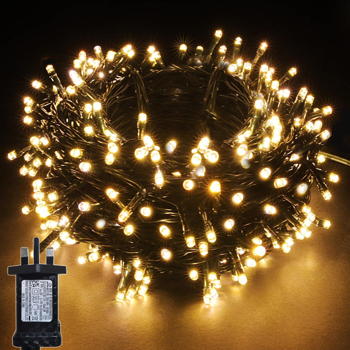 YOSION 10M LED String Fairy Lights On Dark Green Cable with Various Light Effects, Ideal for Christmas Tree,Xmas,Party,Wedding,ETC (Warm White, 100 LEDs)