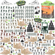 250 PCS Army Men Army Soldier Plastic Toys, Military Action Figures Playset Kids Military Soldiers Bucket with Tanks, Planes, Soldier Figures and Accessories For Boy Girls.