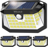 WELALO Solar Security Lights, 188 LED Solar Motion Sensor Lights, IP65 Waterproof Solar Lights Outdoor Garden, 3 Modes PIR Solar Powered Wall Lights for Outside Garden Fence Door Yard (2 Pack)