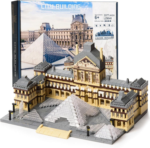 Aigidusansu Paris Louvre Micro Blocks Set, 3377pcs World Architecture Mini Diamond Blocks Bricks, Building Toy 3D Puzzle for Adults 14+ Teens.