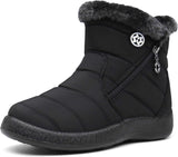 Gaatpot Women Winter Warm Snow Boots Ladies Slip On Water-resistant Outdoor Fur Lined Ankle Booties Shoes Size 3-9.