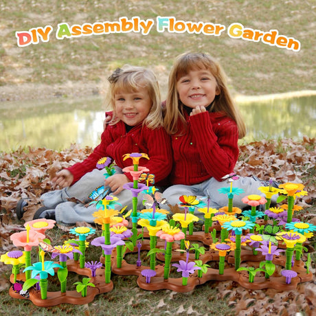 Funsland Flower Garden Building Toys - 272 PCS Girls DIY Construction Toys Set Gifts for Kids 3 4 5 6 Years Old.