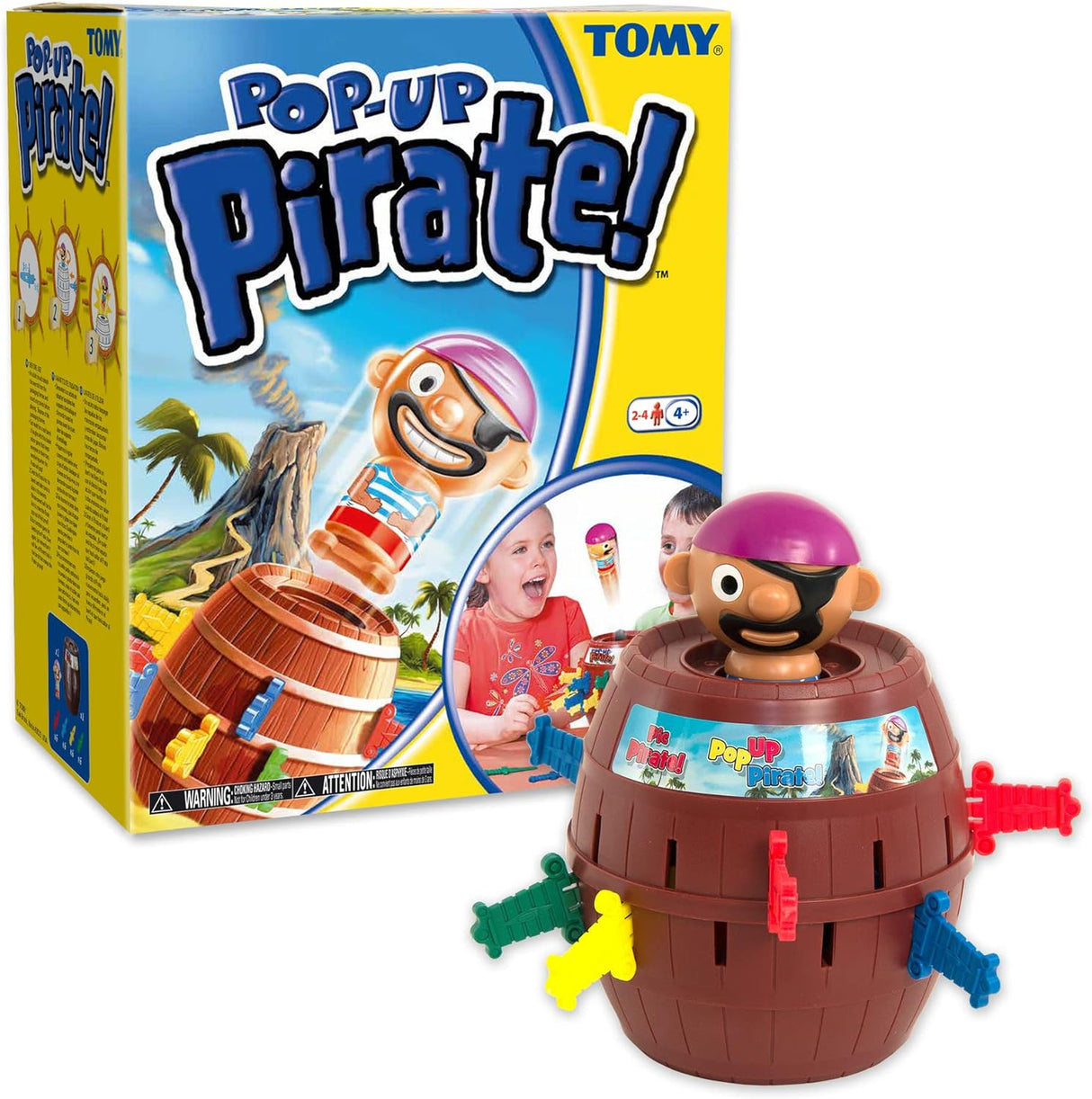 TOMY Pop Up Pirate Classic Children's Action Board Game, Family and Preschool Kids Game for Children 4, 5, 6, 7, 8 Year Old Boys Girls Adults,Packaging may vary, Wood - Choc Brown.