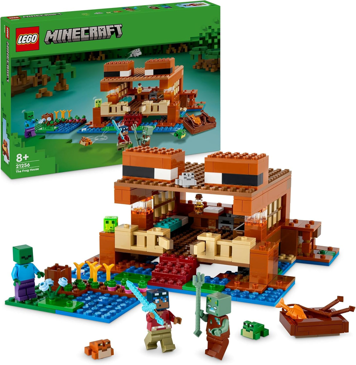 LEGO Minecraft The Frog House Building Toy, Gift for Girls and Boys & Kids aged 8 Plus Years Old, Gaming Construction Set with Characters and Animal Mob Figures 21256.