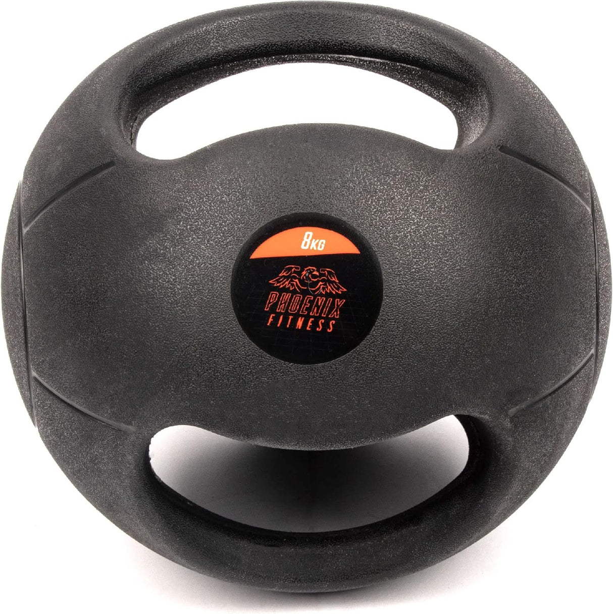 Phoenix Fitness Double Handle Grip Medicine Ball | 8kg Unisex Med Ball with Anti-Slip Textured Surface | Ergonomic Dual Handle for Strengthening Core Muscles, Cardio Workouts and Resistance Training.