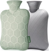 FORICOM Hot Water Bottle with Cover - Hot Water Bag, 2.0L PVC BPA-Free and Odorless for Pain Relief and Ease Aches.