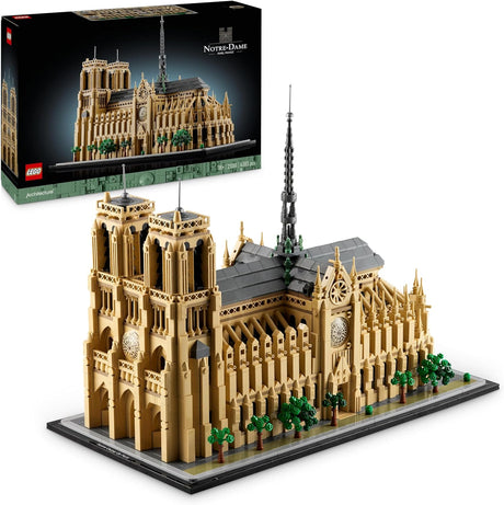 LEGO Architecture Notre-Dame de Paris Set, Model Kit for Adults to Build, Home or Office Décor, Collectible Gift for Lovers of History, Men, Women, Him or Her 21061.