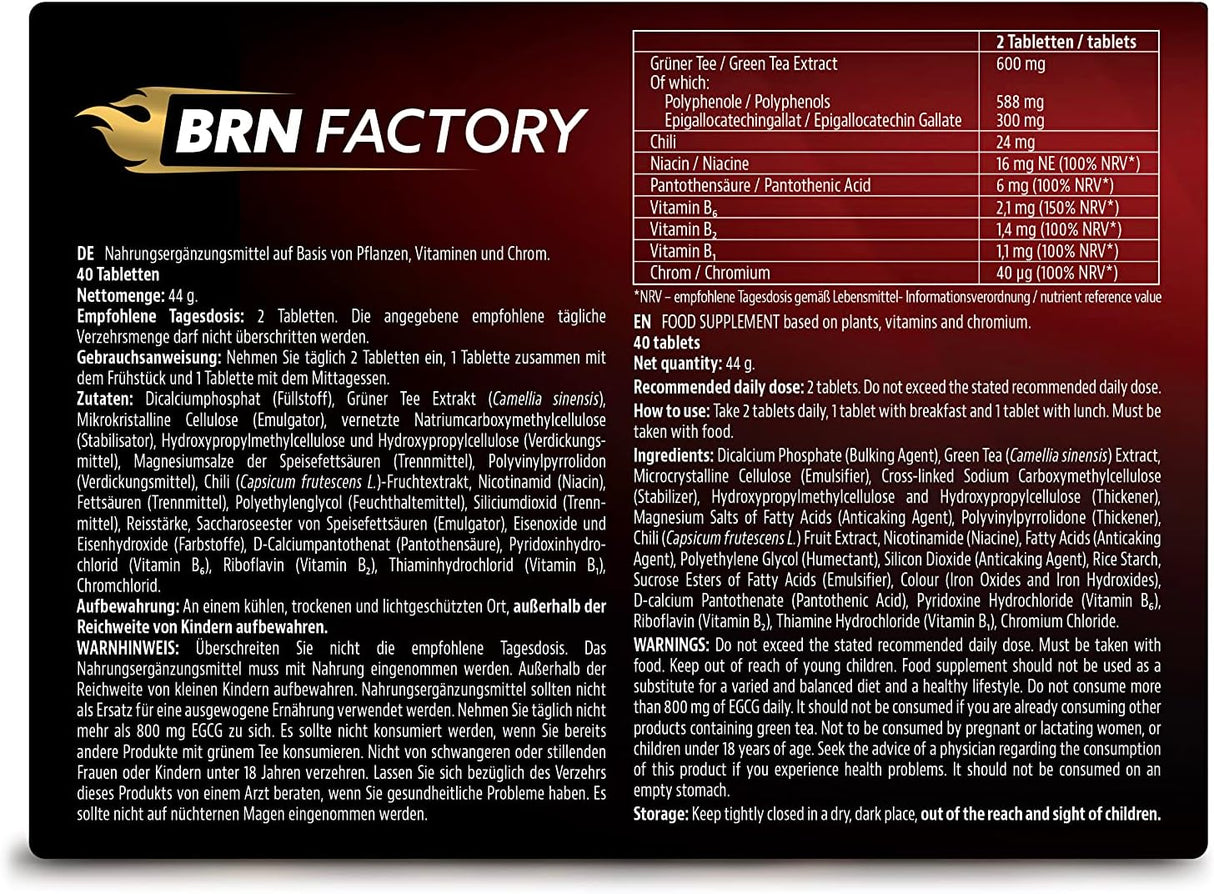 BRN Factory - 40 Red Tablets, Designed to Accelerate Your Desired Results. Formulation - Featuring Natural Active Ingredients. Conveniently Packaged for a 20-Day Supply. (Red Tablets flv. Rd.).