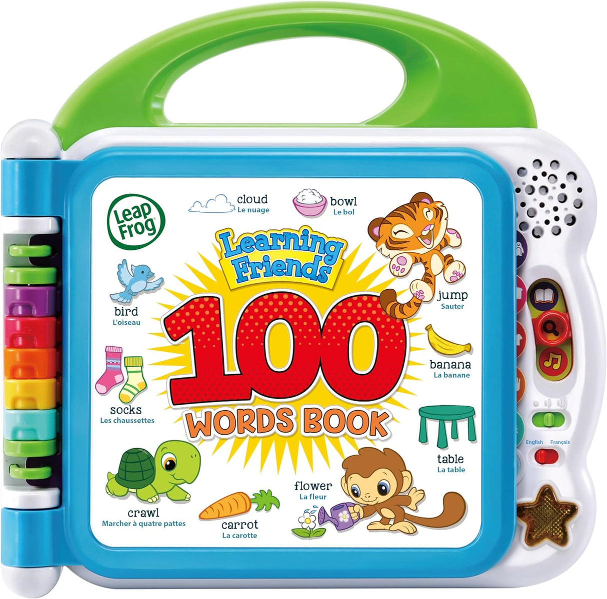 LeapFrog 601503 Learning Friends 100 Words Baby Book Educational and Interactive Bilingual Playbook Toy Toddler and Pre School Boys & Girls 1, 2, 3, 4+ Year Olds, Multi-Colour, One Size.